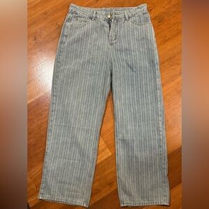 Blue grey straight cut jeans